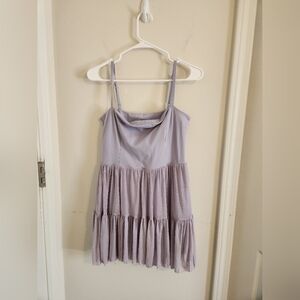 Blogilates Lilac Purple Tiered Spaghetti-Strap Active Dress